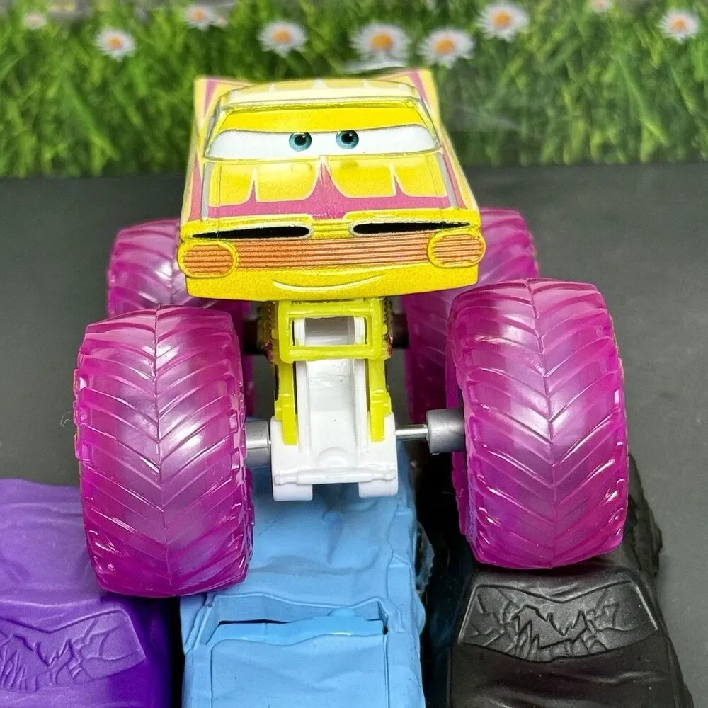 Disney Pixar Cars Custom Monster Jam Truck Easter Ramone Yellow Pink 1:64